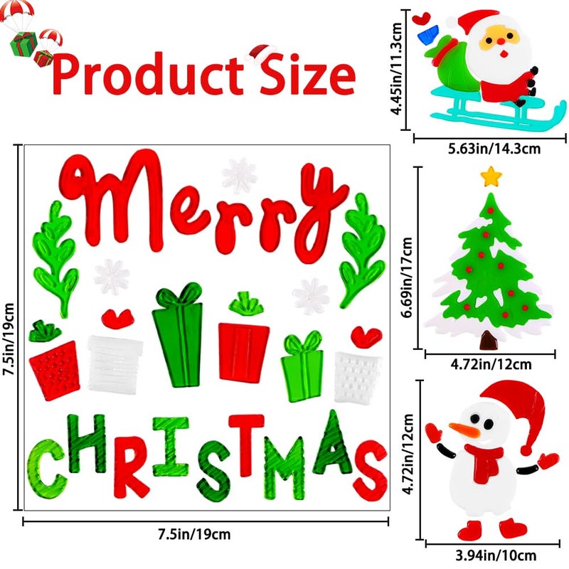 XIMISHOP زينة نافذة جيل عيد الميلاد من XIMISHOP 6 قطع سانتا كلوز رجل الثلج رقاقات الثلج البطريق ملصقات زينة نافذة عيد الميلاد - Image 2