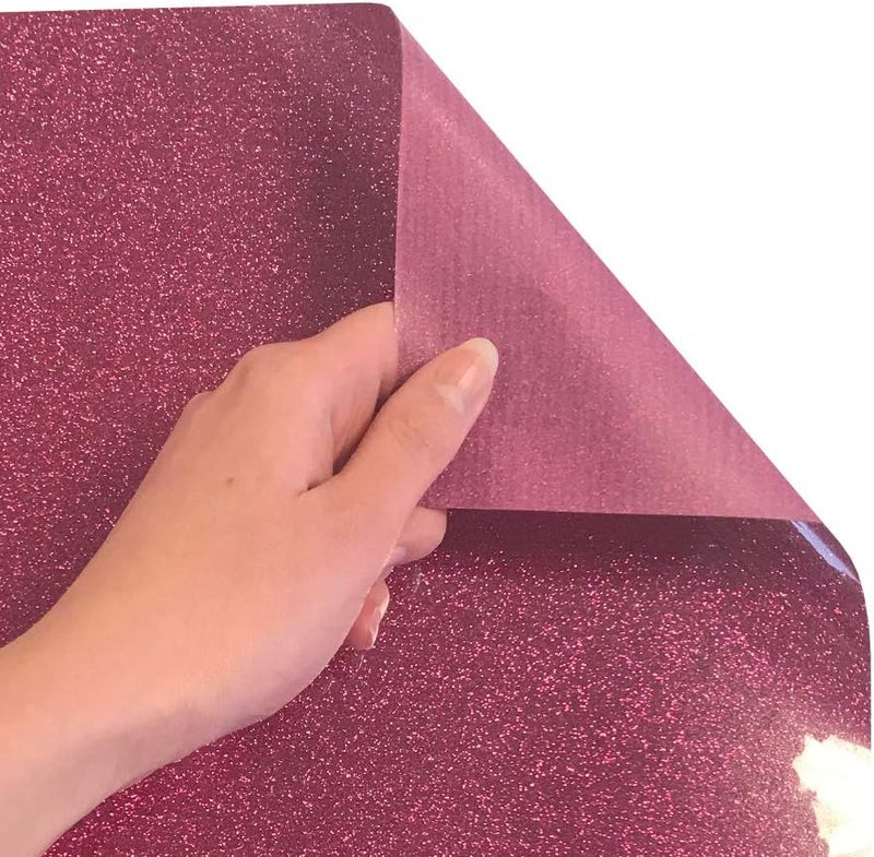 Siser Glitter HTV 12x3ft Roll Hot Pink Iron on Heat Transfer Vinyl - Image 2
