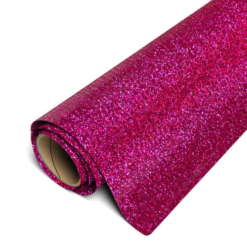 Siser Glitter HTV 12x3ft Roll Hot Pink Iron on Heat Transfer Vinyl - Image 1