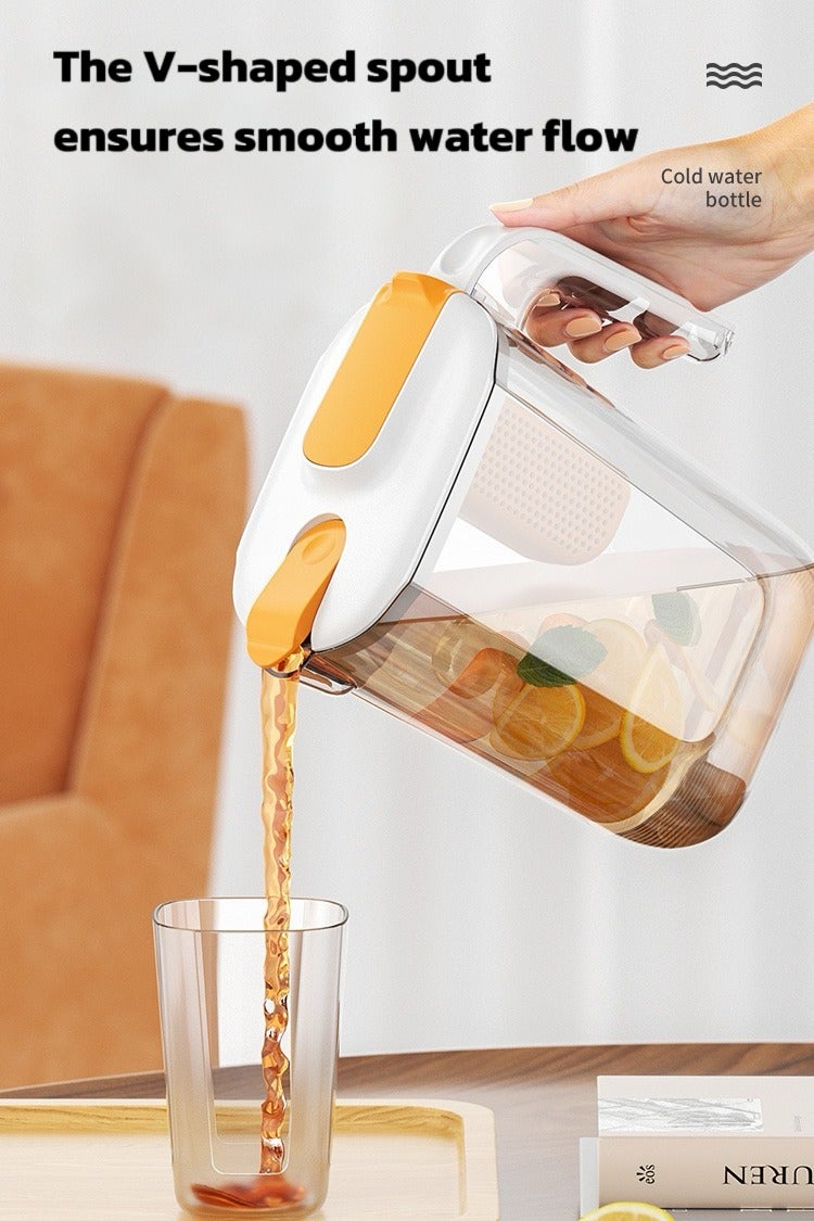 Refrigerator Door Slim Water Pitcher  HeatCold Resistant, Detachable Filter, V-Spout Design, Leakproof for Iced Tea & Infused Water - Image 4