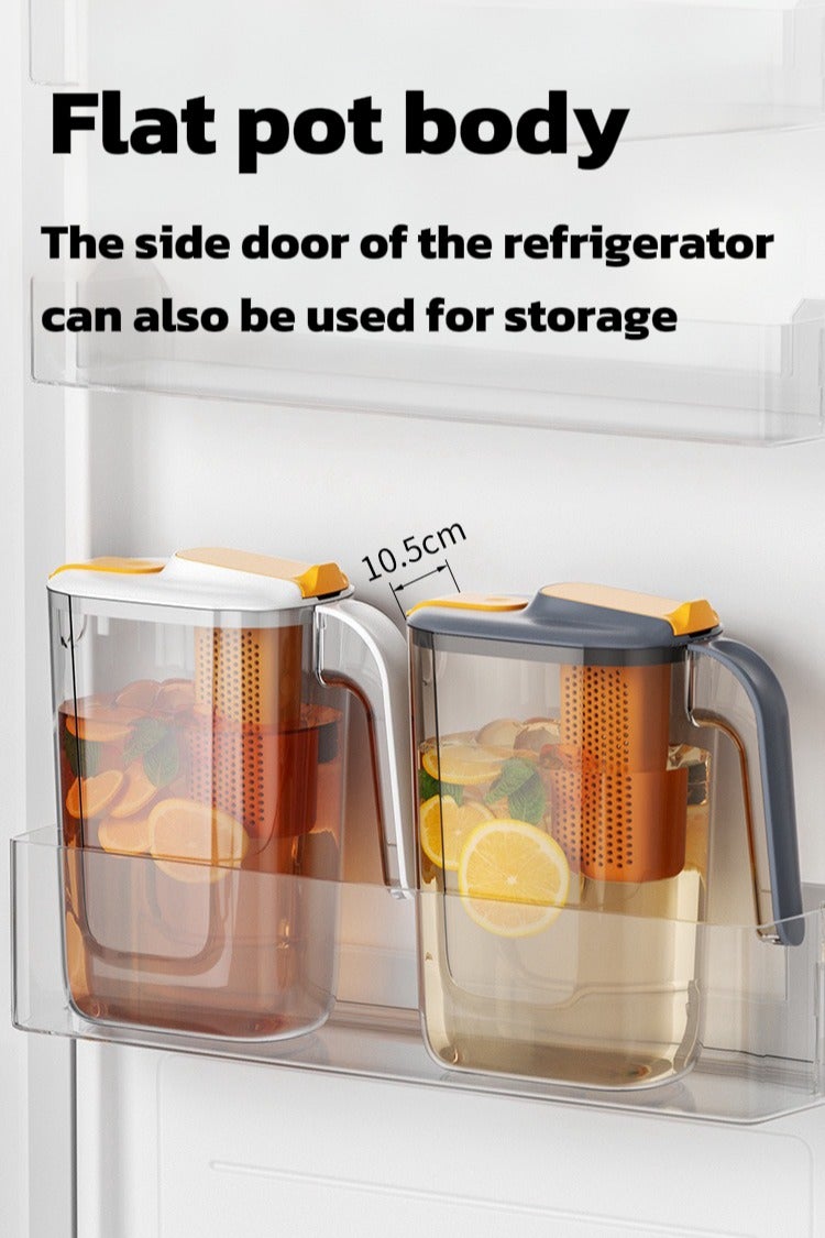 Refrigerator Door Slim Water Pitcher  HeatCold Resistant, Detachable Filter, V-Spout Design, Leakproof for Iced Tea & Infused Water - Image 3