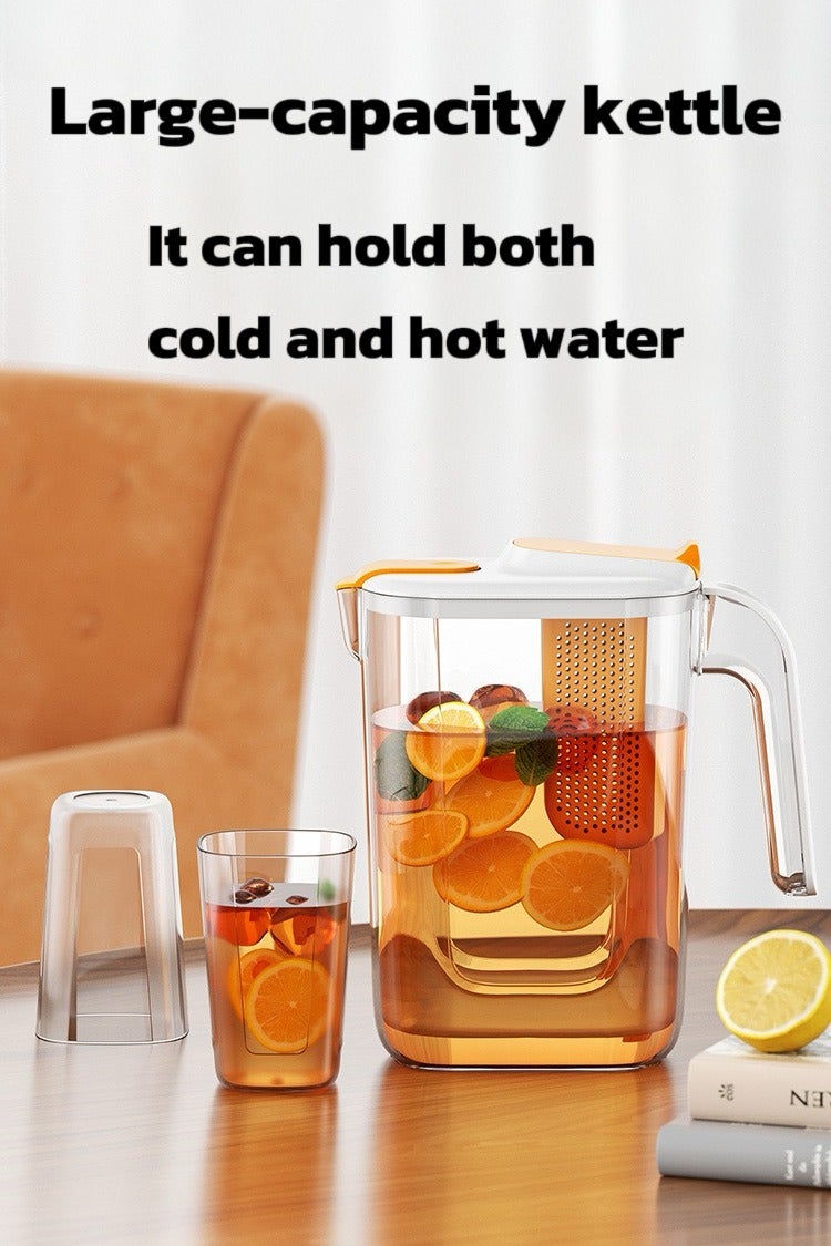 Refrigerator Door Slim Water Pitcher  HeatCold Resistant, Detachable Filter, V-Spout Design, Leakproof for Iced Tea & Infused Water - Image 2