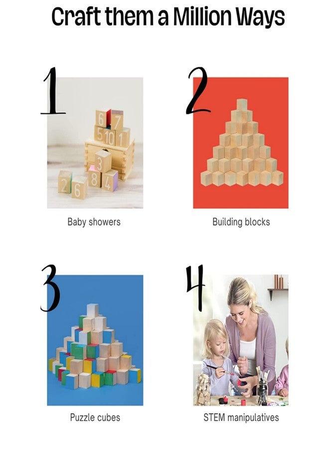 Ormango مكعبات خشبية من أورمانجو، 3 بوصات، مكعبات خشبية للأعمال اليدوية، 3 × 3 × 3 بوصات، مكعبات خشبية للأعمال اليدوية، مشروع DIY (2) - Image 3