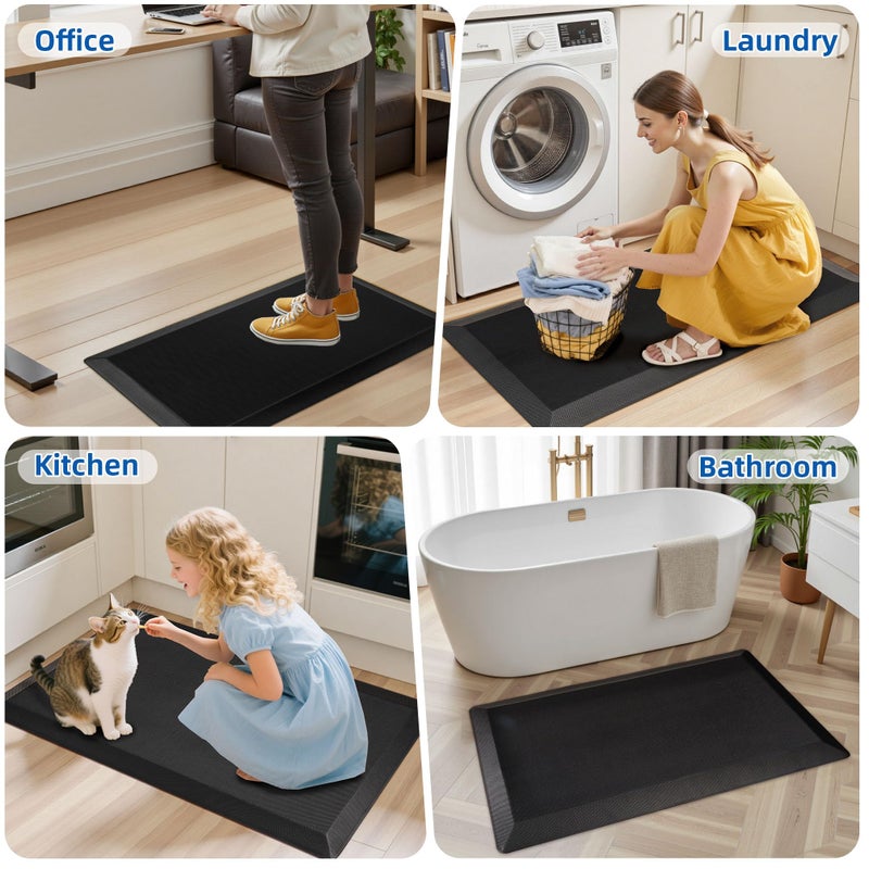 Tyrot Anti Fatigue Kitchen Mats for Floor, 9/10 Extra Thick Cushioned Standing Desk Mat, Comfort Memory Foam Ergonomic Kitchen Rugs and Mats Non-Slip Waterproof for Office, Kitchen, Sink, 20" x 39" - Image 5