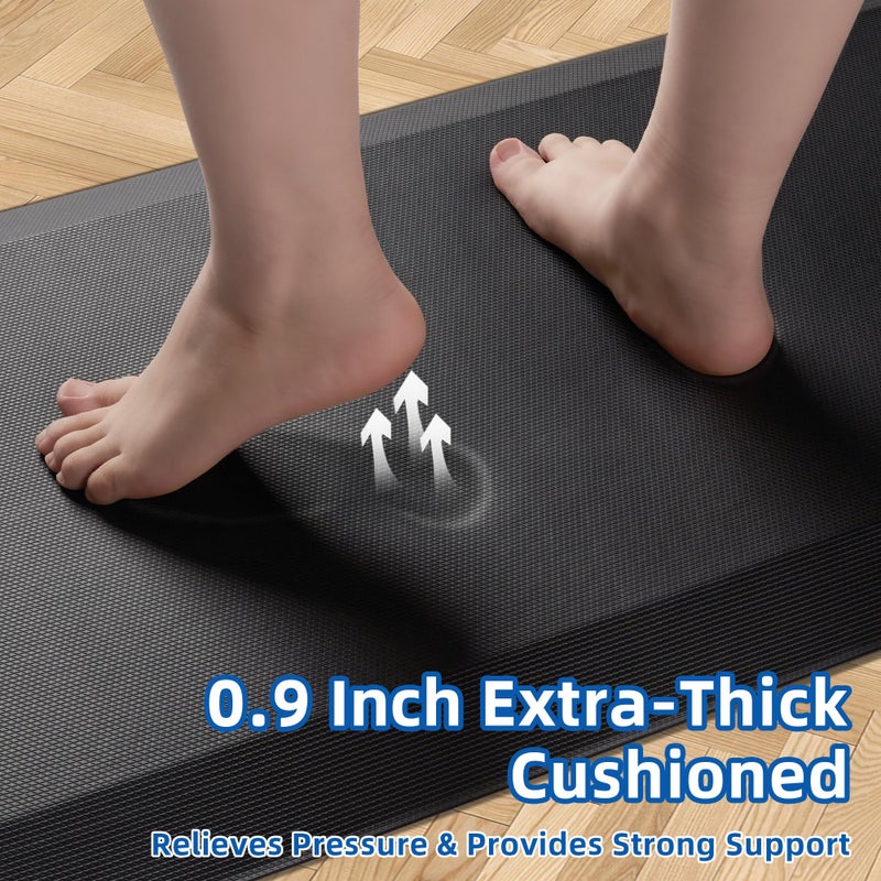 Tyrot Anti Fatigue Kitchen Mats for Floor, 9/10 Extra Thick Cushioned Standing Desk Mat, Comfort Memory Foam Ergonomic Kitchen Rugs and Mats Non-Slip Waterproof for Office, Kitchen, Sink, 20" x 39" - Image 2