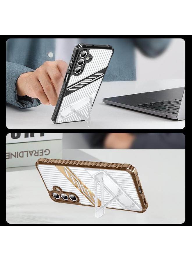 erorex Case For Samsung Galaxy A16 Plating Holder PC Hybrid TPU Phone Case - Image 4