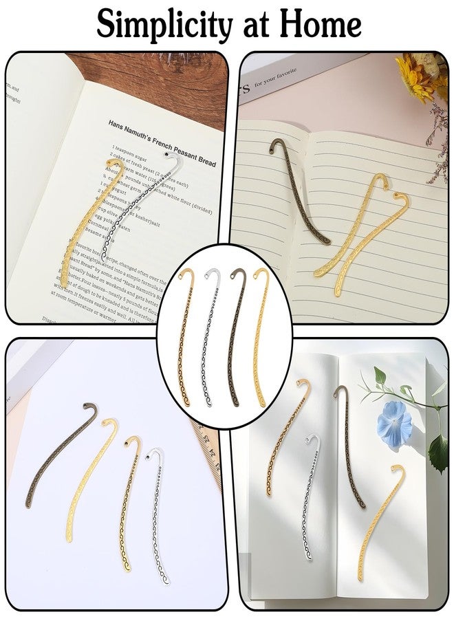 Quilax 20 Pack Beadable Bookmarks, Metal Bookmarks, Carved Hook Bookmark with Hole for Beading, Tassel, DIY Decoration, Hairpin Hook, Bookmark Charms - Image 4