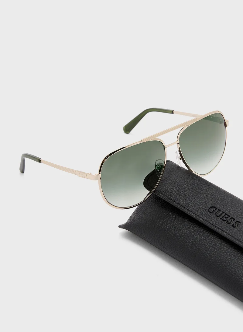 GUESS Metal Frame Aviator Sunglasses