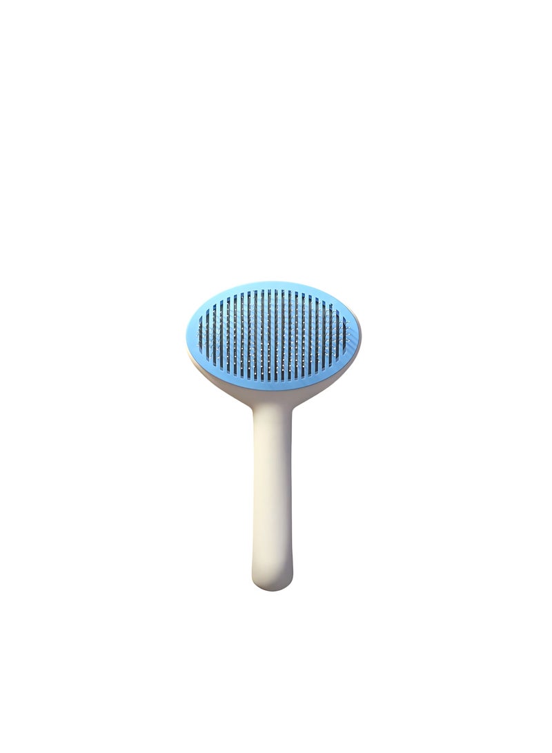 Generic Depets Self Cleaning Slicker Brush, Dog & Cat Grooming Shedding Brush - Easy to Remove Loose Undercoat, Pet Massaging Tool Suitable for Pets with Long or Short Hair (Blue) - Image 4