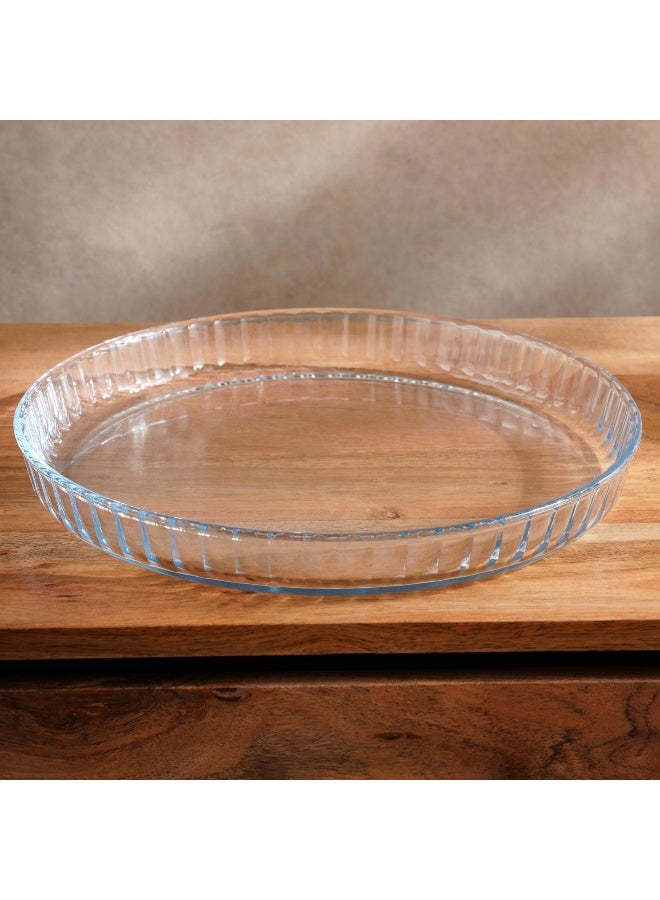 Pan Home طبق فطيرة زجاجي دائري إسمى - شفاف - Image 2