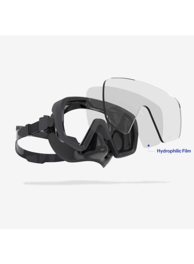 Subea Anti-fog diving mask - 100 Mono silicone strap Black Grey - Image 3