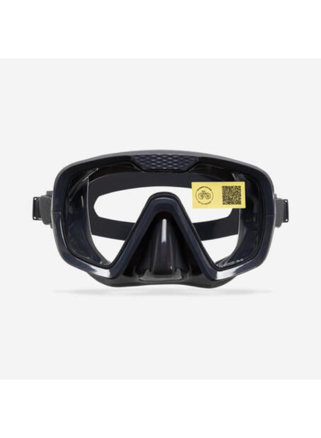 Subea Anti-fog diving mask - 100 Mono silicone strap Black Grey - Image 2