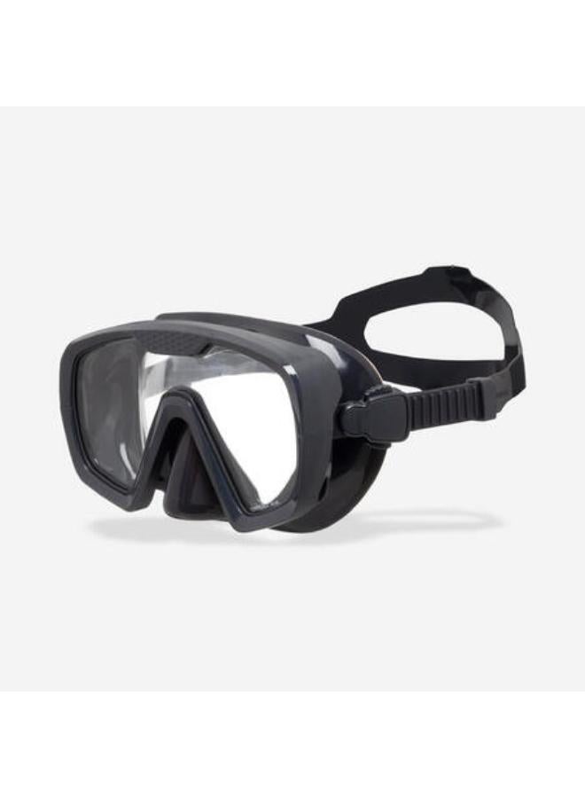 Subea Anti-fog diving mask - 100 Mono silicone strap Black Grey - Image 1