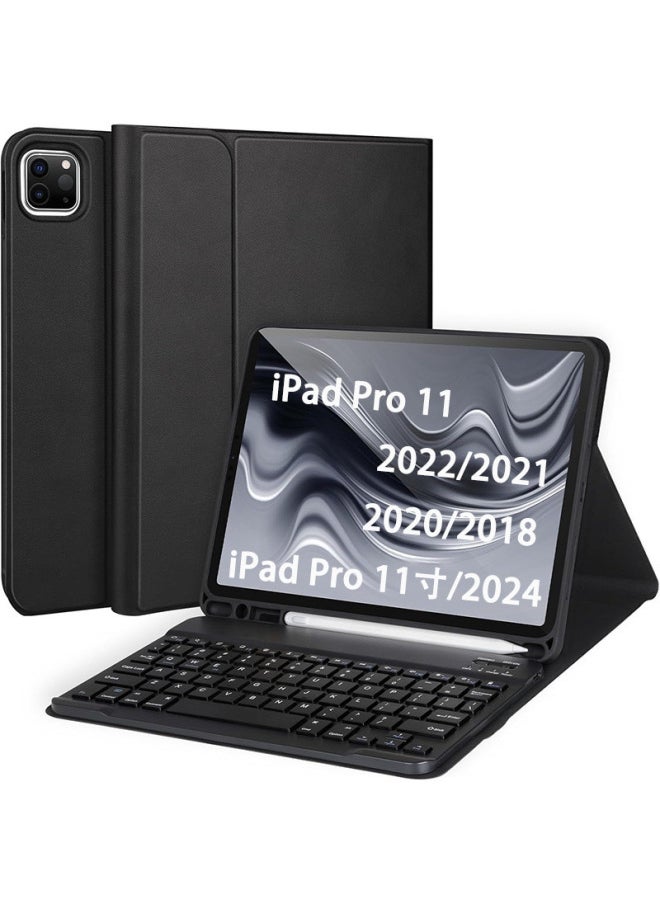 Generic For IPad Tablet PC Pro110.9 Inch Protective Case Detachable Bluetooth Keyboard Leather Case Built-in Pen Slot-Color:Tianyun Blue Leather Case + Tianyun Blue Square Cap Bluetooth Keyboard + Mouse-Applicable Models:Ipad Pro 11inch (2022/2021/2020/2018)  - Image 5