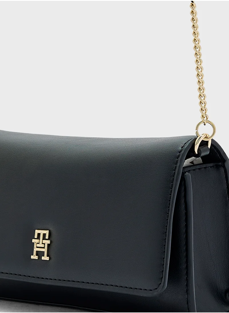 TOMMY HILFIGER Logo Detail Flap Over Clutche