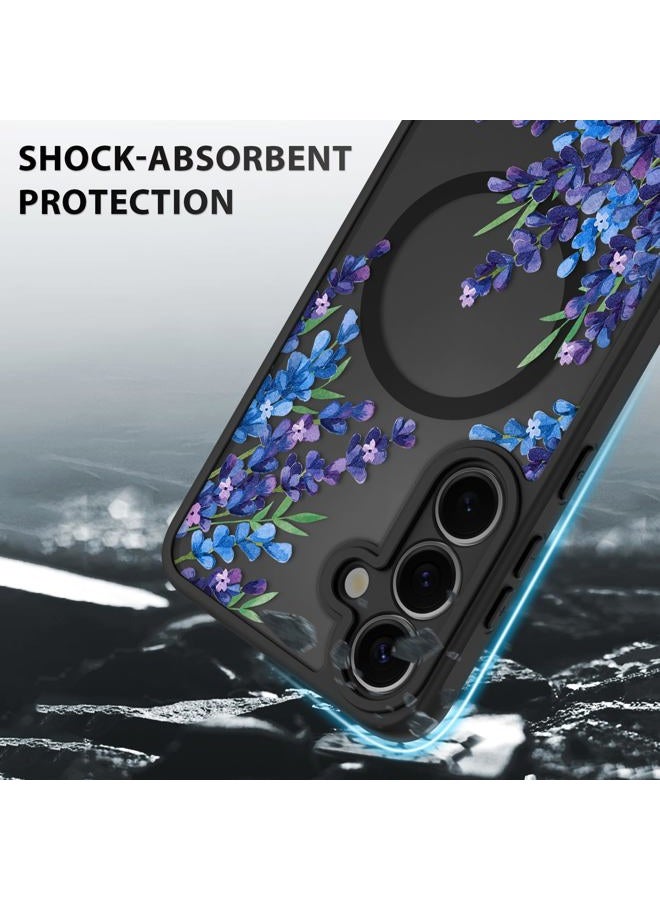 OOK Case for Samsung Galaxy S25 Plus 6.7 Inch (Wireless Charging Compatible) Purple Floral Flowers Lavender Translucent Phone Cover Soft TPU + Hard PC Anti-Scratch Shockproof Magnetic Case for Women - Image 4