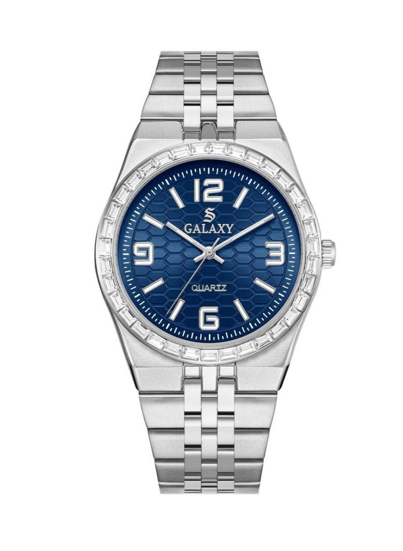 جالاكسي ساعة جالكسي GS-2398 للجنسين، ساعة معصم تناظرية، هيكل من الفولاذ المقاوم للصدأ، تصميم كلاسيكي أنيق، ساعة للارتداء اليومي - Image 1
