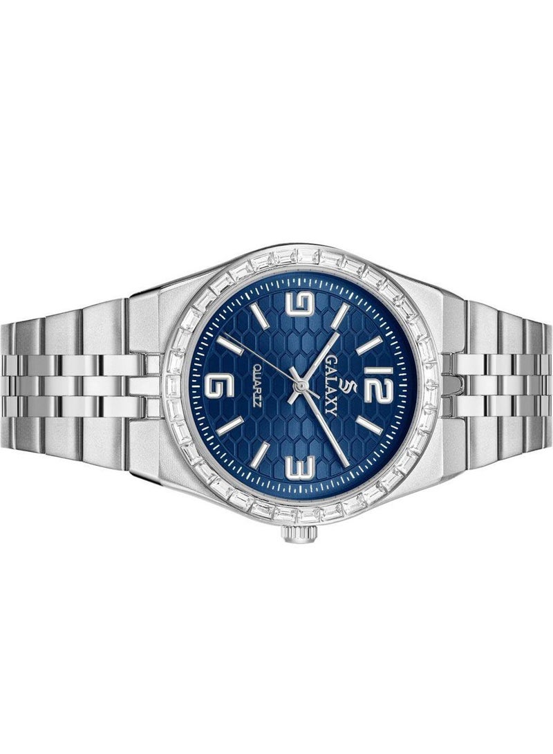 جالاكسي ساعة جالكسي GS-2398 للجنسين، ساعة معصم تناظرية، هيكل من الفولاذ المقاوم للصدأ، تصميم كلاسيكي أنيق، ساعة للارتداء اليومي - Image 3