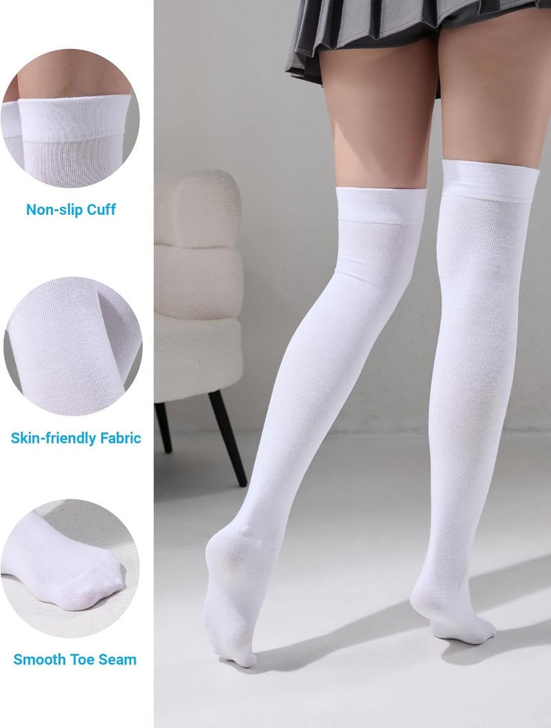TOCONFFON Women's Over The Knee High Socks - Thigh High Cotton Socks 120D Medium Thick for Daily Wear, Cosplay - Image 4