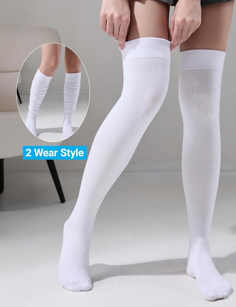 TOCONFFON Women's Over The Knee High Socks - Thigh High Cotton Socks 120D Medium Thick for Daily Wear, Cosplay - Image 3