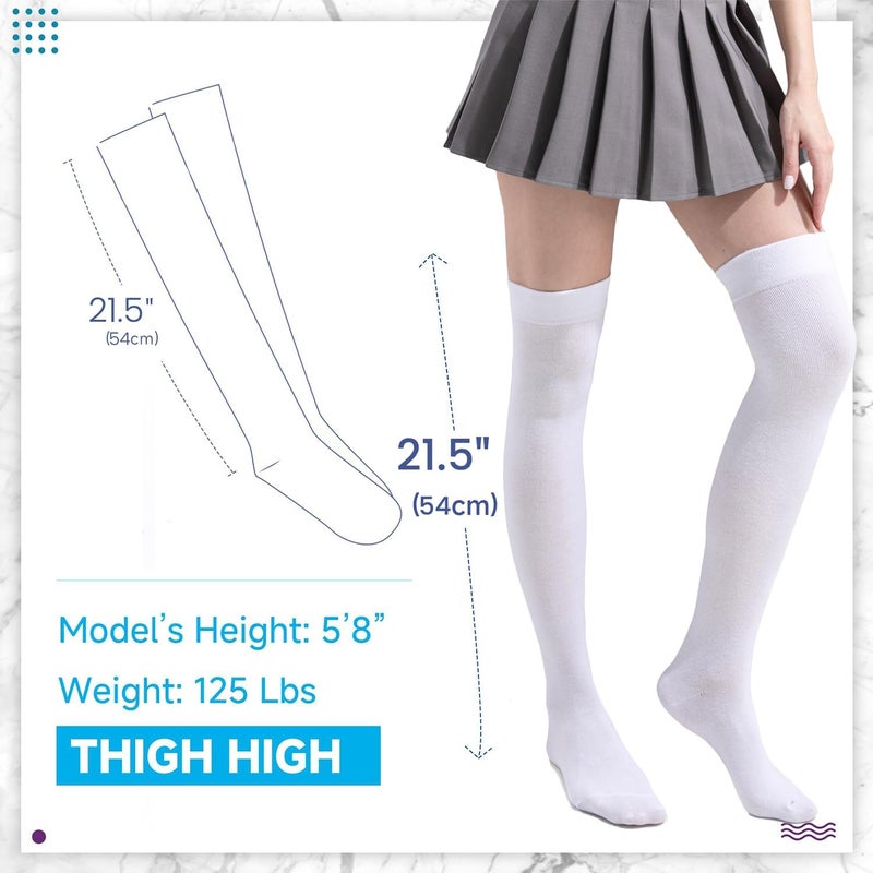 TOCONFFON Women's Over The Knee High Socks - Thigh High Cotton Socks 120D Medium Thick for Daily Wear, Cosplay - Image 5