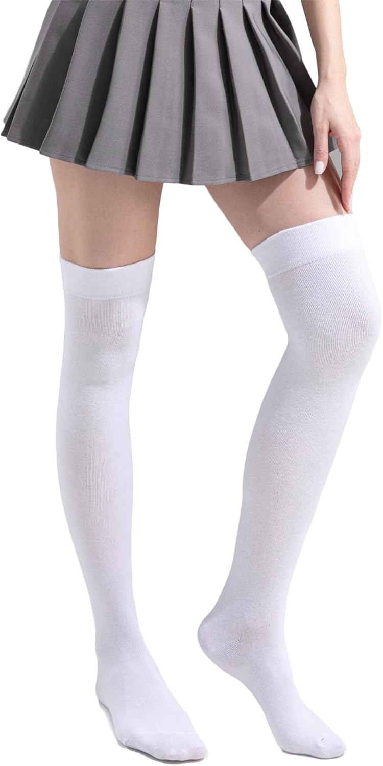 TOCONFFON Women's Over The Knee High Socks - Thigh High Cotton Socks 120D Medium Thick for Daily Wear, Cosplay - Image 1
