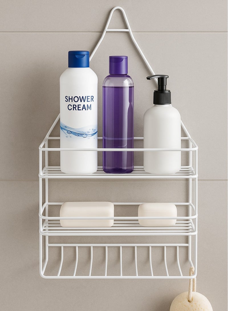 Three-tier bathroom organization rack