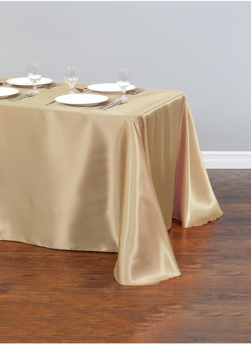 Generic - Oil-proof rectangular tablecloth, solid color tablecloth, no stitching whole tablecloth, tablecloth suitable for catering events, dinner parties, weddings, buffet tables or home, washable tablecloth Gold(1.45*1.8m/4.76 x 5.9ft) - Image 1