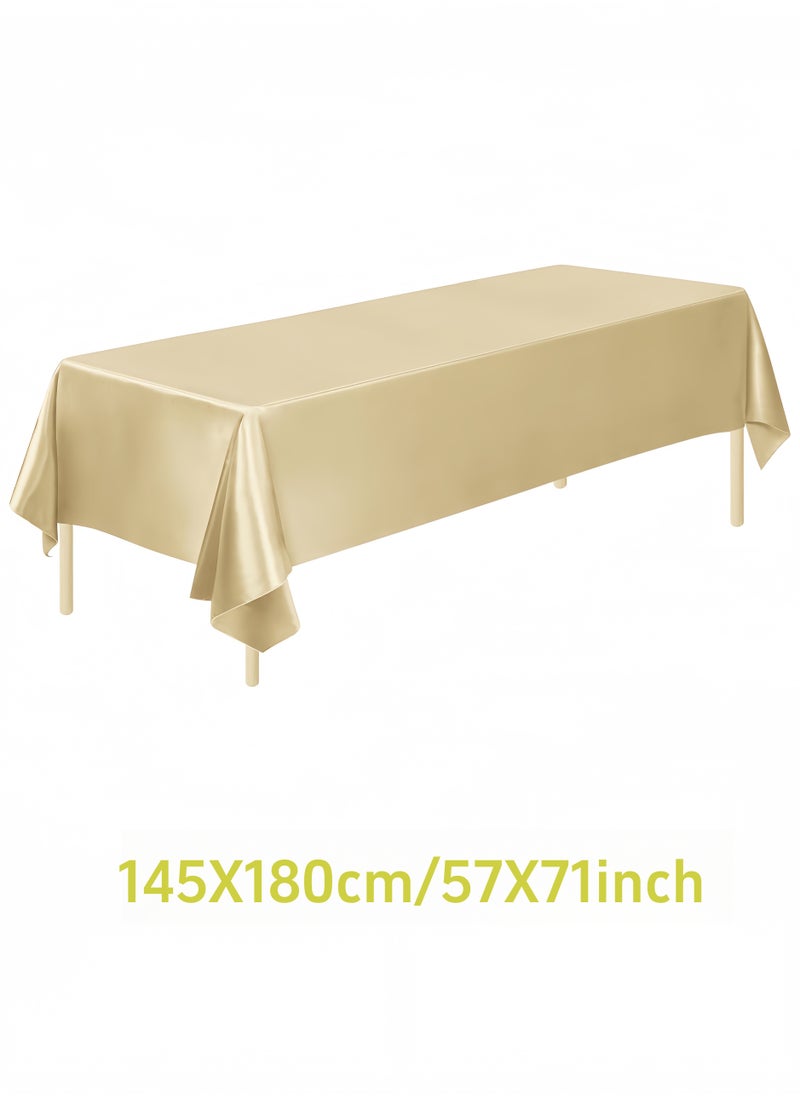 Generic - Oil-proof rectangular tablecloth, solid color tablecloth, no stitching whole tablecloth, tablecloth suitable for catering events, dinner parties, weddings, buffet tables or home, washable tablecloth Gold(1.45*1.8m/4.76 x 5.9ft) - Image 1