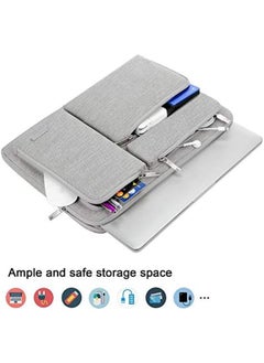 Lacdo 360° Protective Laptop Sleeve Case For 15 Inch New Macbook Air M3 A3114 M2 A2941 2024 2023 15 Inch Macbook Pro A1990 A1707 Generic Xps 15 Plus 2022 2020 Computer Bag With Accessory Pocket Gray  - Image 2