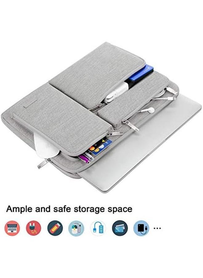 Lacdo - 360° Protective Laptop Sleeve Case For 15 Inch New Macbook Air M3 A3114 M2 A2941 2024 2023 15 Inch Macbook Pro A1990 A1707 Generic Xps 15 Plus 2022 2020 Computer Bag With Accessory Pocket Gray - Image 1