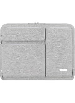 Lacdo 360° Protective Laptop Sleeve Case For 15 Inch New Macbook Air M3 A3114 M2 A2941 2024 2023 15 Inch Macbook Pro A1990 A1707 Generic Xps 15 Plus 2022 2020 Computer Bag With Accessory Pocket Gray  - Image 1