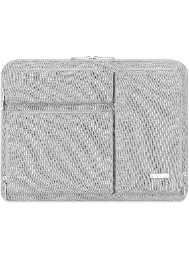 Lacdo - 360° Protective Laptop Sleeve Case For 15 Inch New Macbook Air M3 A3114 M2 A2941 2024 2023 15 Inch Macbook Pro A1990 A1707 Generic Xps 15 Plus 2022 2020 Computer Bag With Accessory Pocket Gray - Image 1