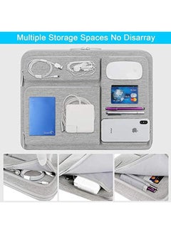 Lacdo 360° Protective Laptop Sleeve Case For 15 Inch New Macbook Air M3 A3114 M2 A2941 2024 2023 15 Inch Macbook Pro A1990 A1707 Generic Xps 15 Plus 2022 2020 Computer Bag With Accessory Pocket Gray  - Image 3