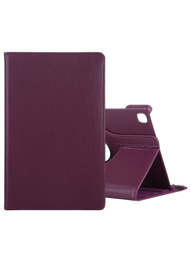 HuHa - Case Cover For Samsung Galaxy Tab A7 T500 Litchi Texture Horizontal Flip 360 Degrees Rotation Leather Case with Holder Purple - Image 1