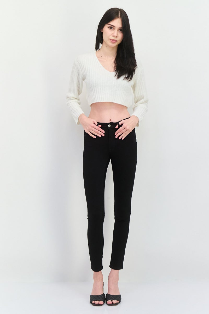 GANT Women Skinny Fit Solid Stretchable Jeans, Black - Image 2