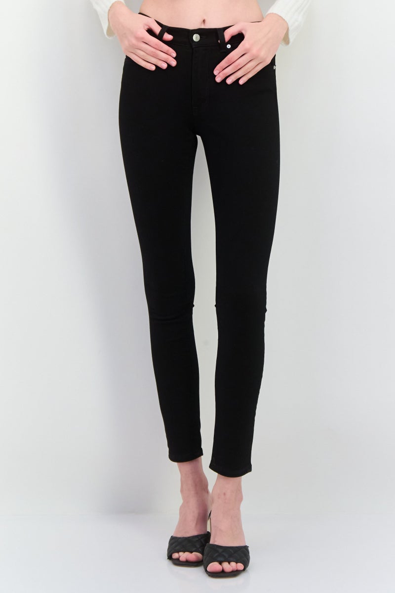 GANT Women Skinny Fit Solid Stretchable Jeans, Black - Image 1