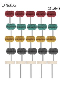 Unique 25 Pcs Abrasive Buffing Wheels Set，Wool Felt Brush Grinding，and Kit with 3mm Shank Head for Electric Rotary Tool Polisher Hand Drills  - Image 1