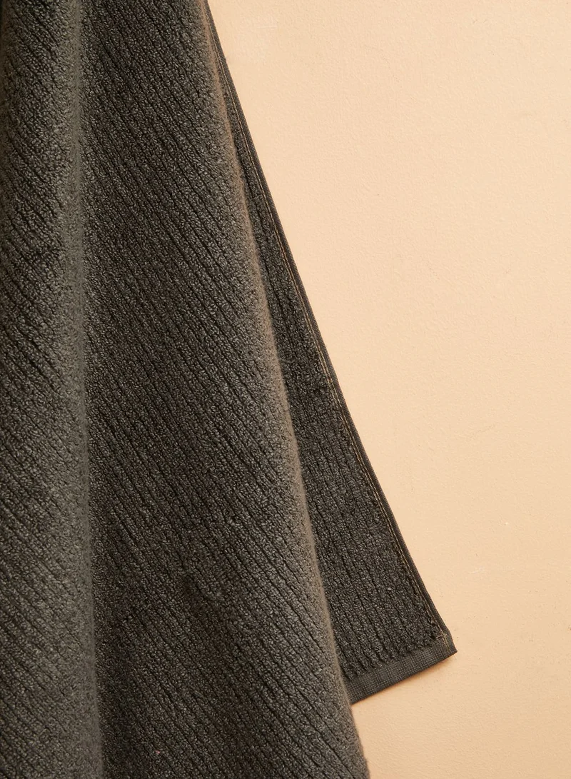 CALVIN KLEIN Quick Dry Performance Rib Bath Towel - Charcoal