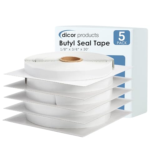 Dicor BT-1834-5 Butyl Seal Tape - 1/8" x 3/4" x 30' Repair Tape for RV, Trailer, Motorhome, Windows, and Vent Sealing- Pack of 5 - Image 1