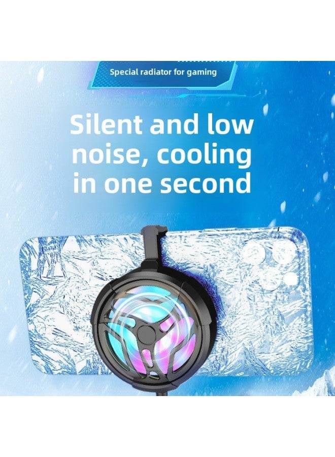 Source E-sports Mobile Phone Radiator Back Clip Air-cooled Cooling Anchor King Eating Chicken Sustainable Cooling-Color:White Color  - Image 2