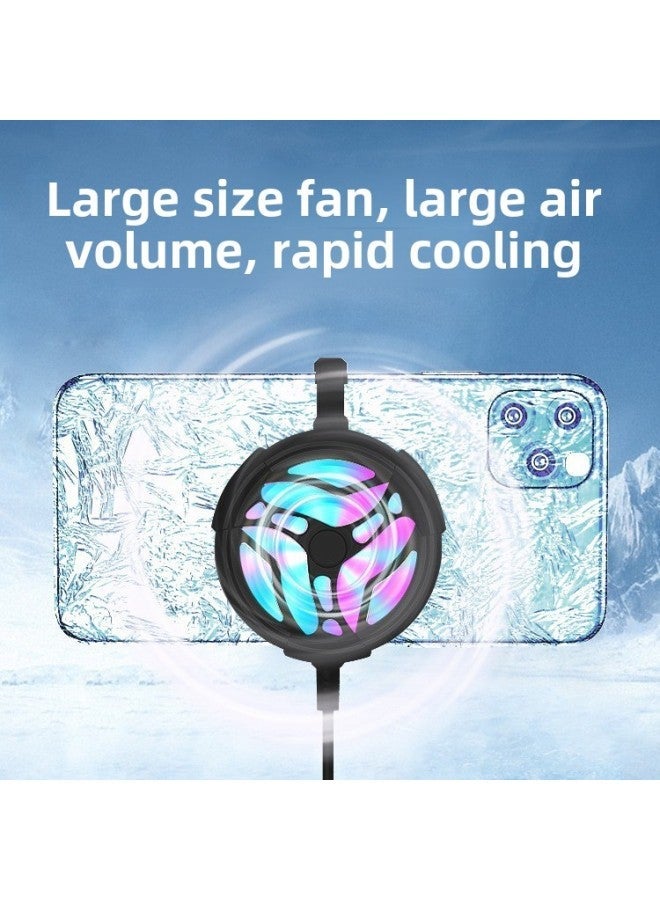 Source E-sports Mobile Phone Radiator Back Clip Air-cooled Cooling Anchor King Eating Chicken Sustainable Cooling-Color:White Color  - Image 3