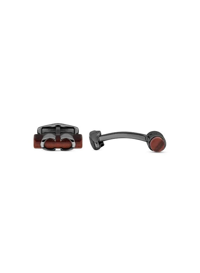 Tuberuti Black and Red Tiger Eye Gem Cufflinks for Men
