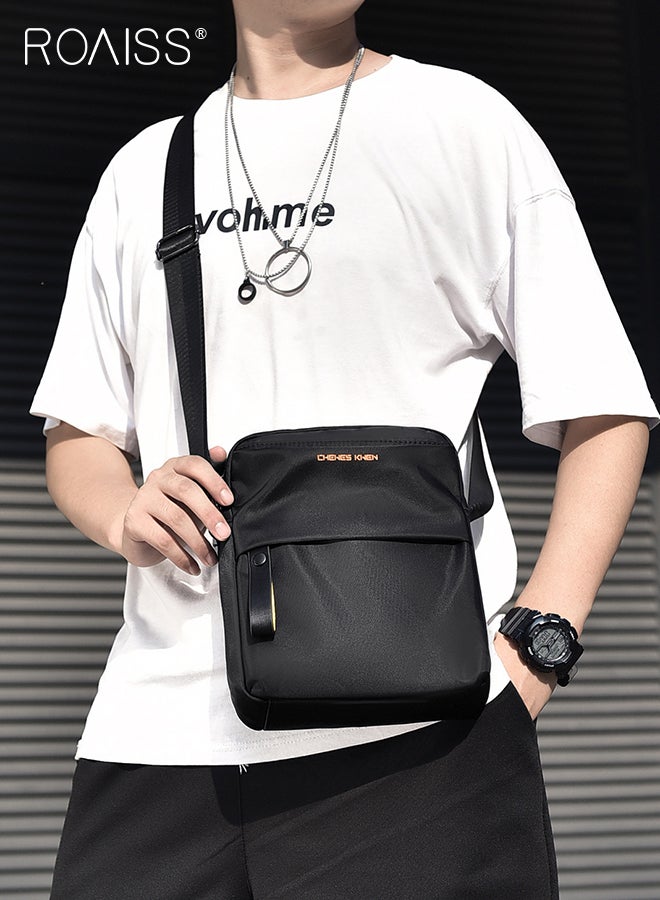 رويس حقيبة كروس بودي أنيقة للرجال، حقيبة ساعي بريد كبيرة السعة متعددة الأجزاء للرجال، حقيبة كتف متعددة الاستخدامات مقاومة للماء مع سحاب سلس، مناسبة للأغراض اليومية - Image 2