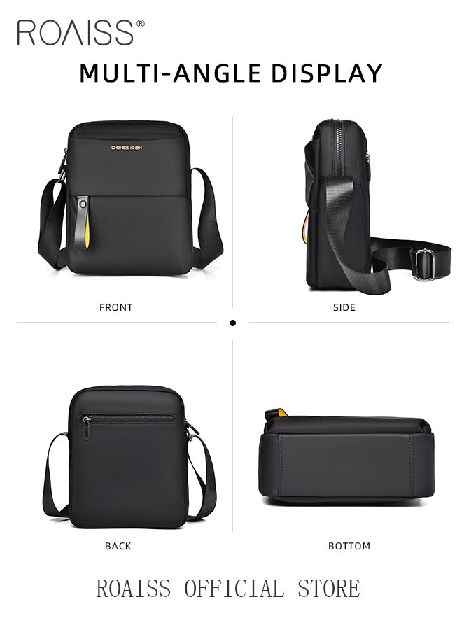 رويس حقيبة كروس بودي أنيقة للرجال، حقيبة ساعي بريد كبيرة السعة متعددة الأجزاء للرجال، حقيبة كتف متعددة الاستخدامات مقاومة للماء مع سحاب سلس، مناسبة للأغراض اليومية - Image 5
