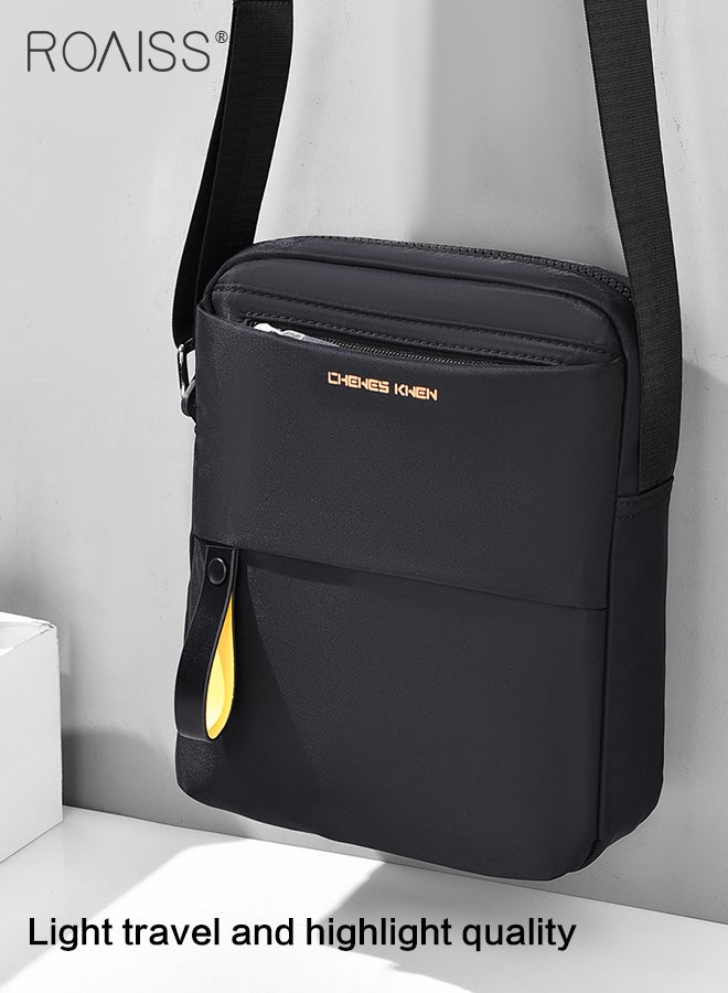رويس حقيبة كروس بودي أنيقة للرجال، حقيبة ساعي بريد كبيرة السعة متعددة الأجزاء للرجال، حقيبة كتف متعددة الاستخدامات مقاومة للماء مع سحاب سلس، مناسبة للأغراض اليومية - Image 4