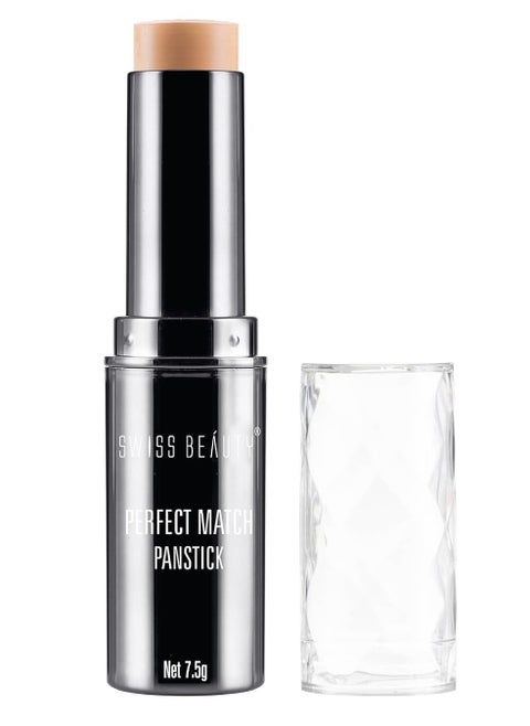 Swiss Beauty Perfect Match Panstick concealer Lightweight Full Coverage concealer With Natural And Dewy Finish For Face Makeup  Easy To Apply With Hand Stick Applicator Shade 05  7.5Gm
