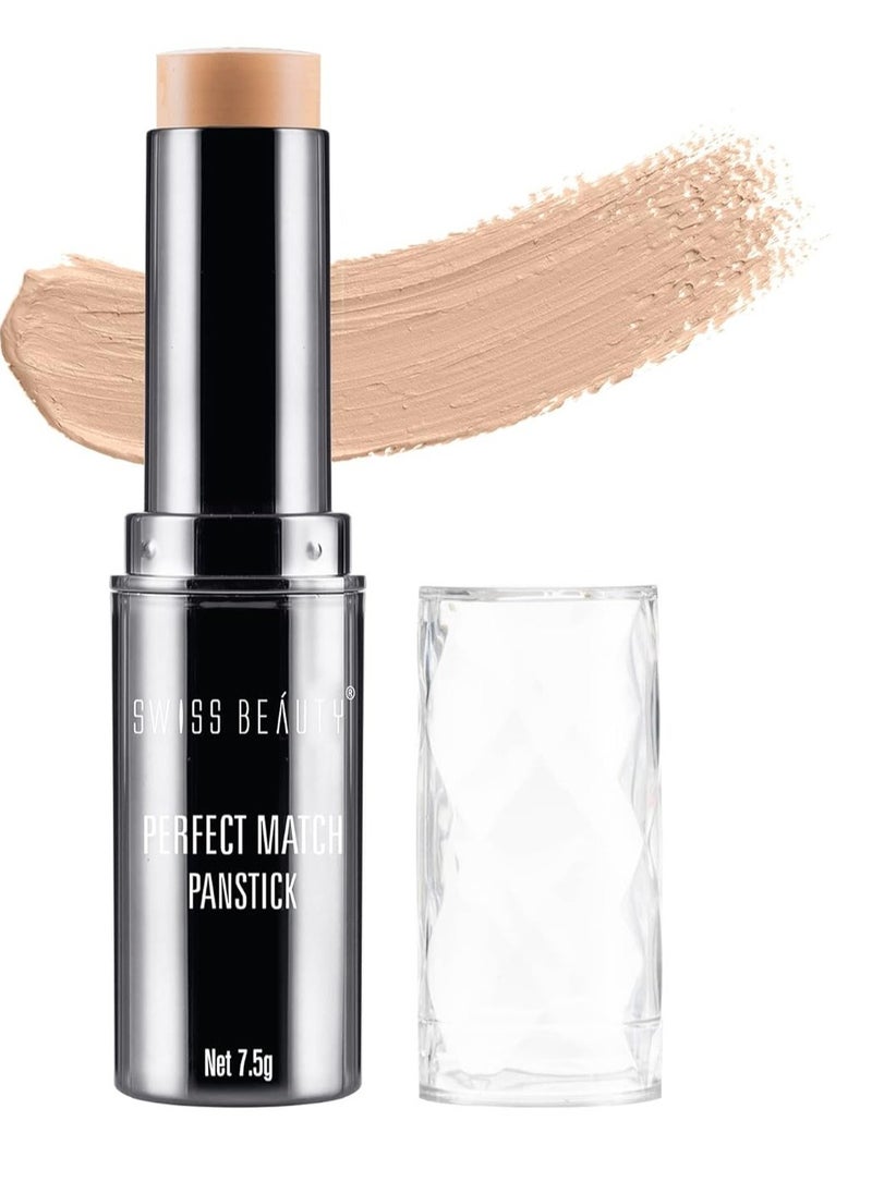 Swiss Beauty Perfect Match Panstick concealer Lightweight Full Coverage concealer With Natural And Dewy Finish For Face Makeup  Easy To Apply With Hand Stick Applicator Shade 05  7.5Gm