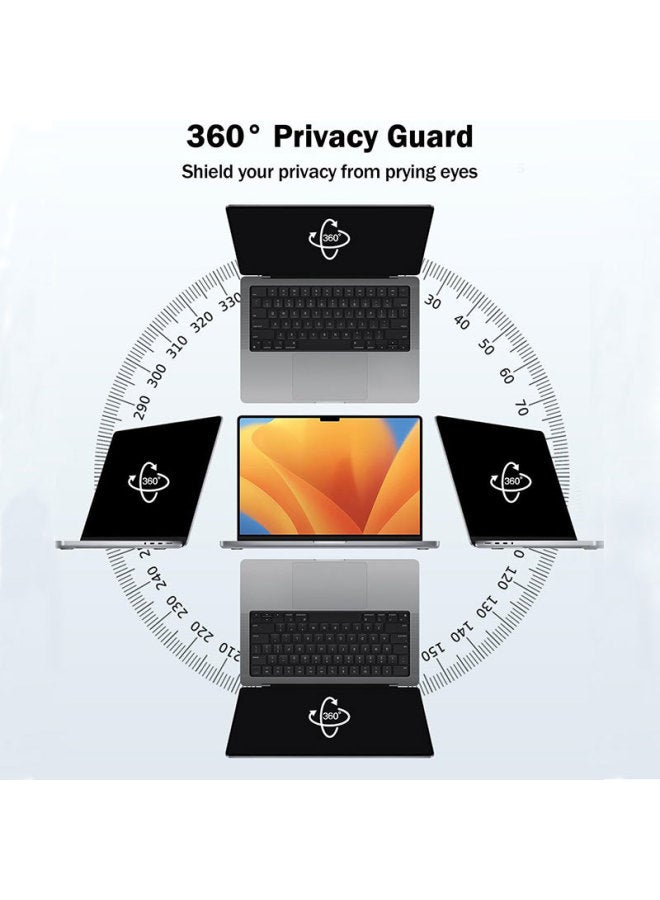 360 Degree Anti-peep Film Laptop Protective Film Suitable For Apple MacBook Series Electrostatic Adsorption Tape-Color:Buckle Model - About 360 Degrees Anti-peep + Tool Kit-Size:MackookAir13inch A3113 Style 2024 Model - Image 2