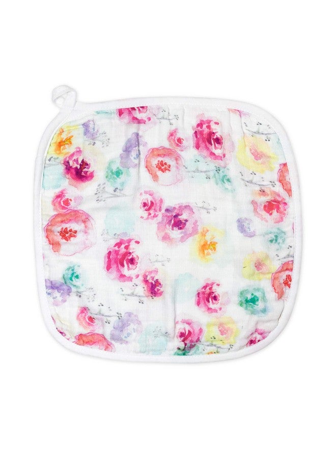 HonestBaby 3-Piece Organic Cotton Hooded Towel & Washcloth Set, Rose Blossom, One Size - Image 4